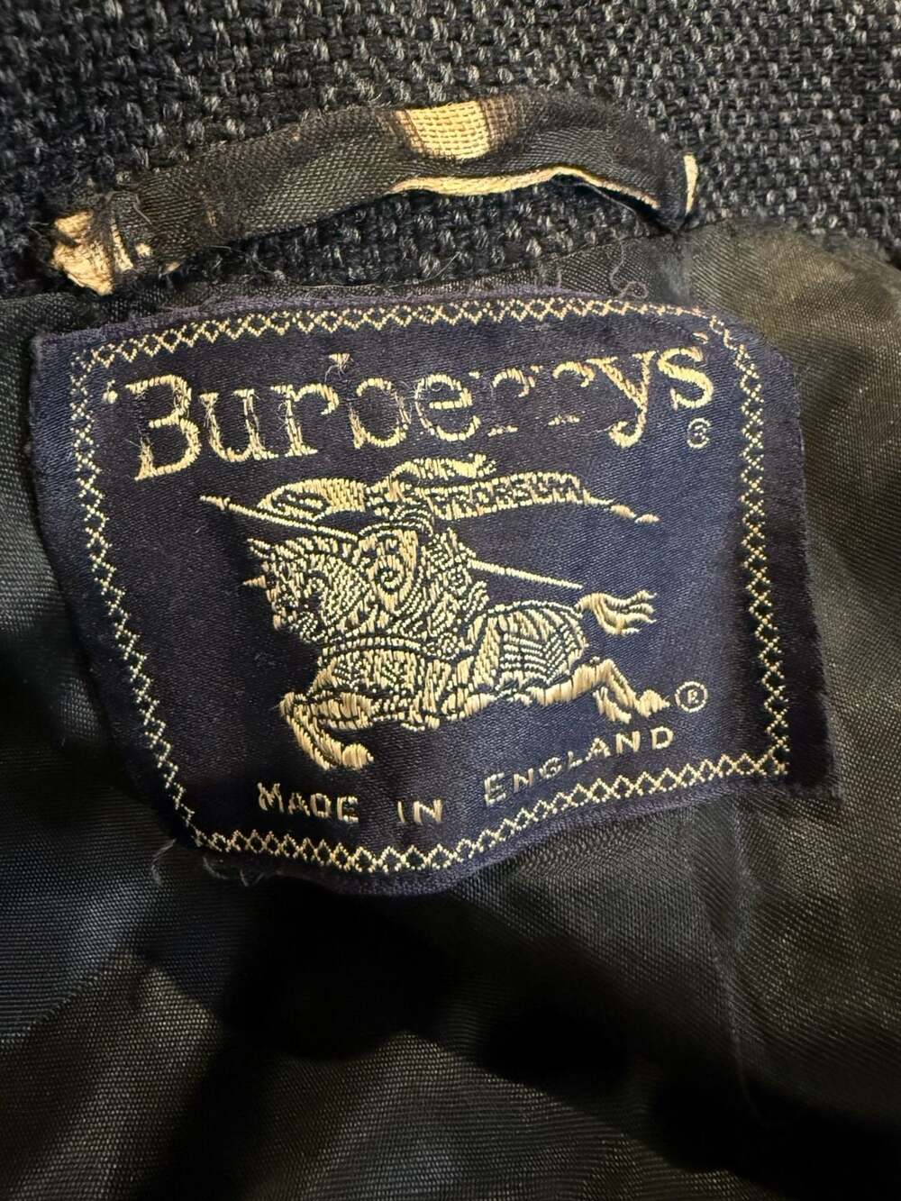 Vintage Burberrys Dark Gray Herringbone Wool Blend Overcoat Topcoat - Picture 3 of 7